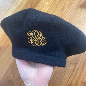 Talbots 100% Virgin Wool Round French Black Winter Beret Hat
